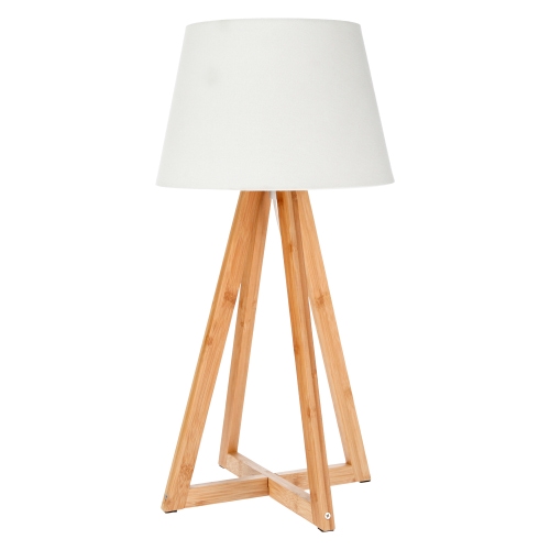Lámpara mesa con base madera 57 cm