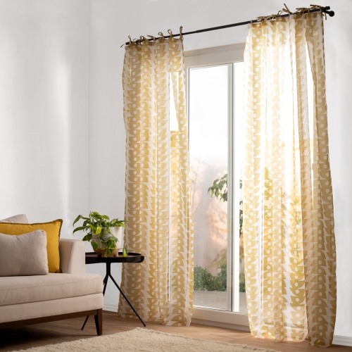 Set de 2 cortinas livianas estampado con presillas 140x240 cm